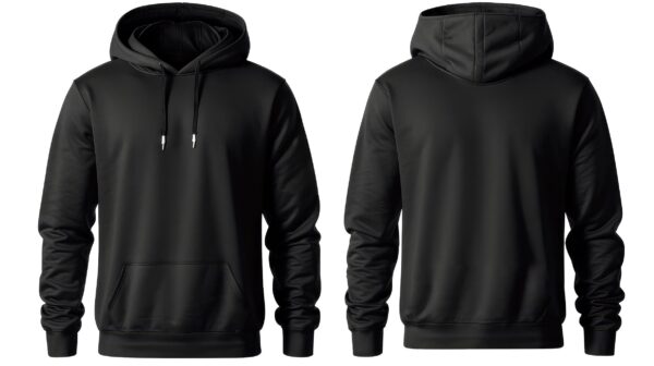 One Color Front/Back Cotton Hoodie - Image 2